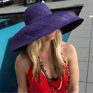 Elegant Purple Wide-Brim Hat